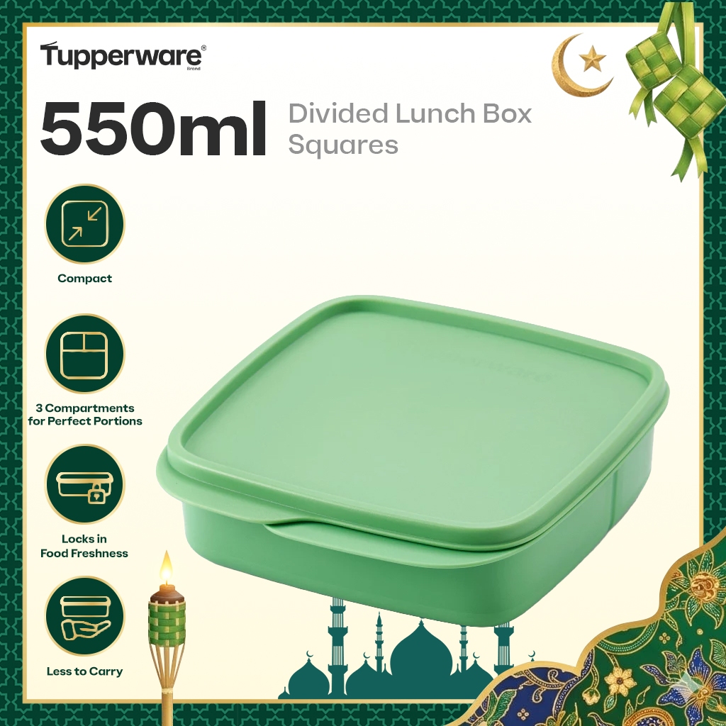 Tupperware Divided Square Lunch Box 550 ml | Shopee Malaysia