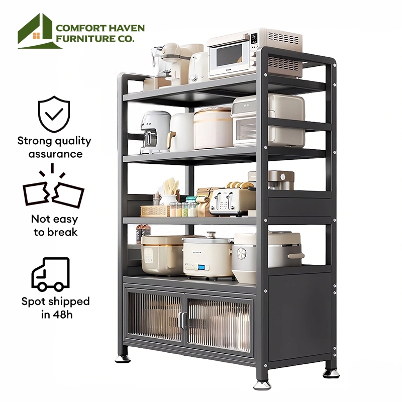 Comfort Haven Furniture Co. Kitchen Rack with Cabinet Multifunctional ...