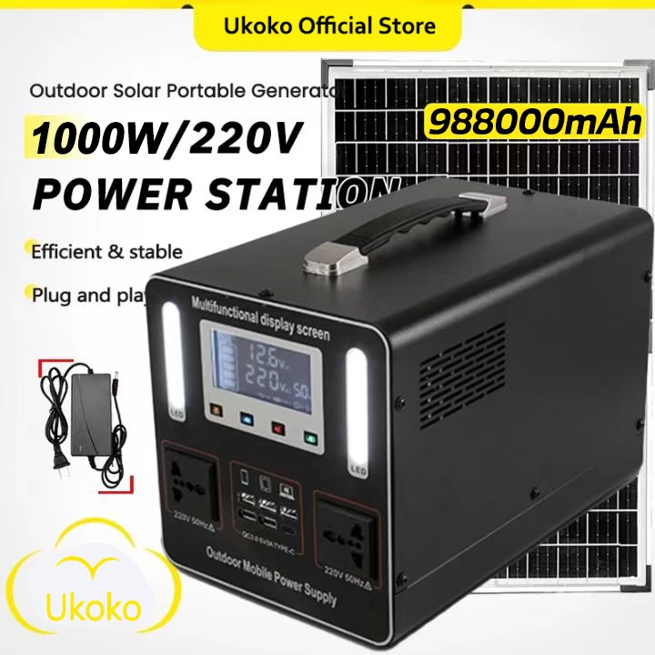 500W/800W/1000W Portable Power Station 220V Outdoor Camping Power Pack ...