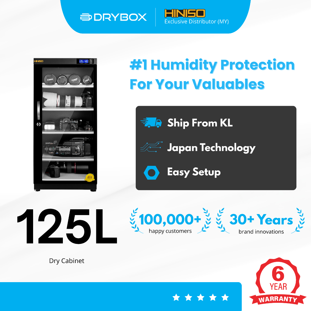 Hiniso Digital Dry Cabinet Box 125L for Camera Lens | Shopee Malaysia