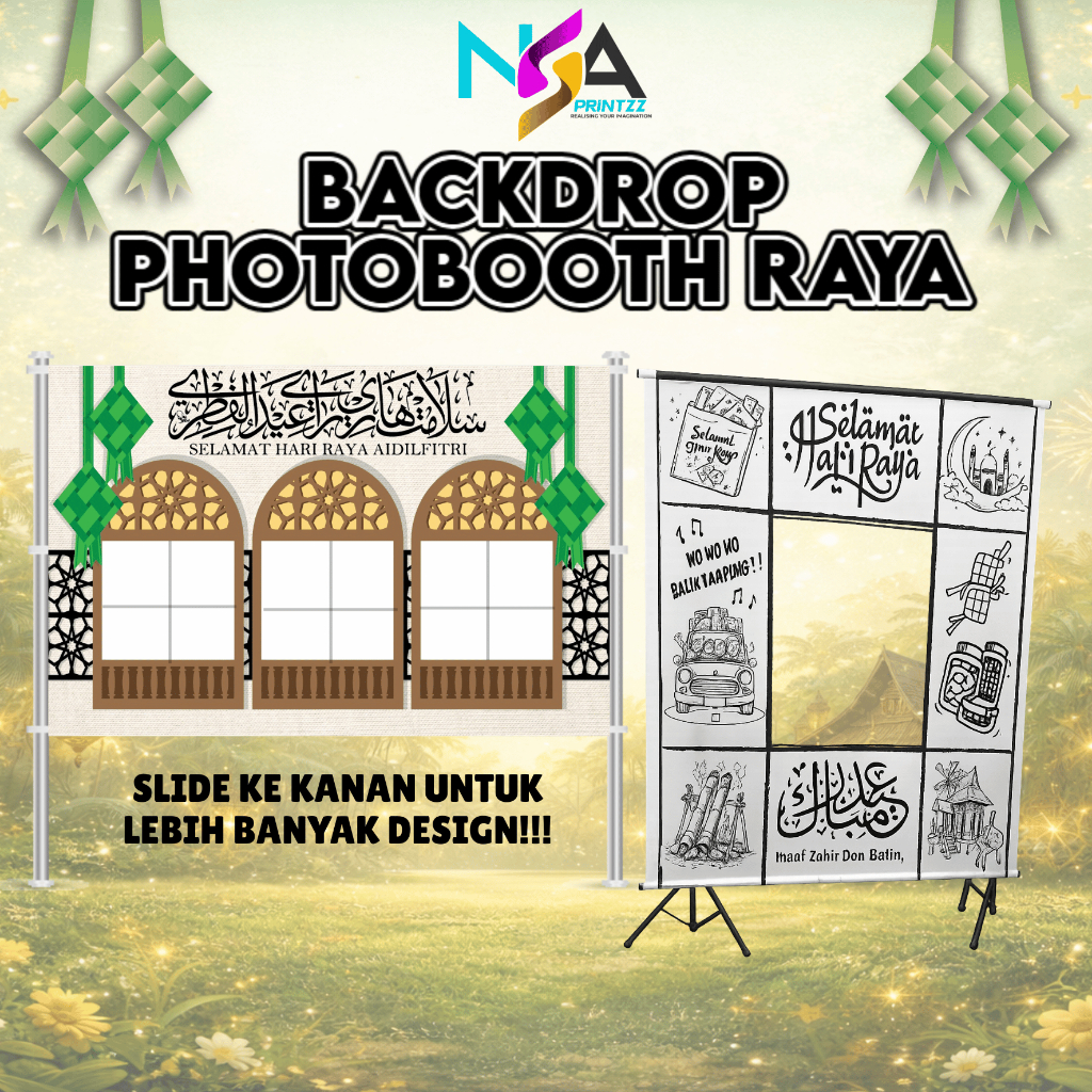 Backdrop Photobooth Raya Kampung 4 x 6 Kaki | Background Photo Booth ...