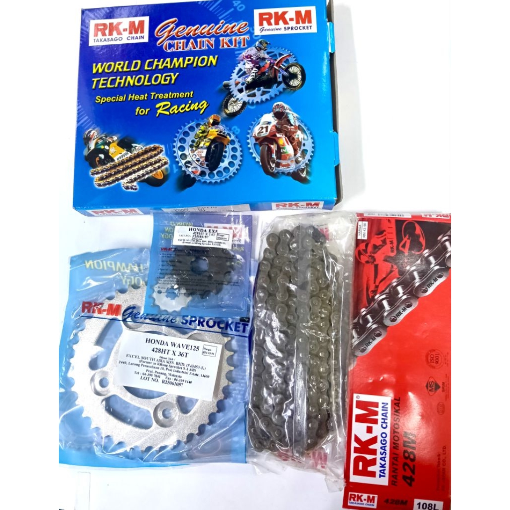 RKM 428 SPROCKET SET HONDA WAVE125 W100R WAVE110 DASH FUTURE ( FULL SET ...