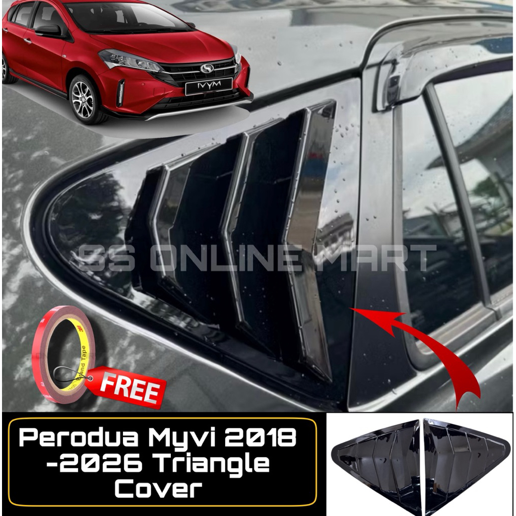 Perodua Myvi 2018-2026 Window Cover MUSTANG Rear Side Window Cover ...