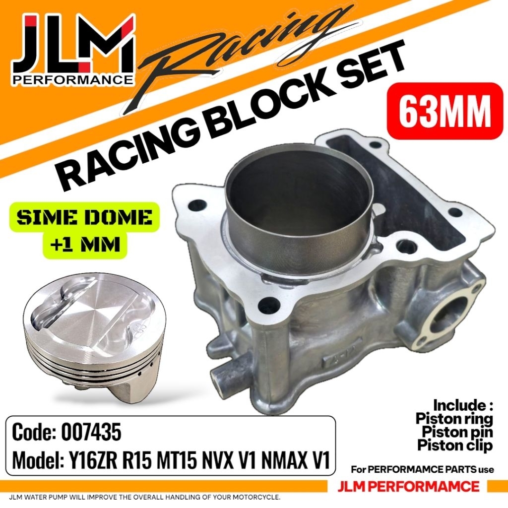 JLM Y16 Y16ZR NVX NMAX V1 63MM +1MM RACING BLOCK SET CYLINDER BLOCK SET ...