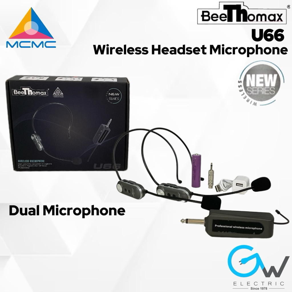 [MCMC Approved] Single / Dual BEETHOMAX U66 Wireless Headset Microphone ...