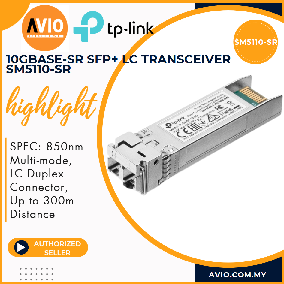 TP-LINK Tplink Multimode 10G SR SFP SFP+ LC Transceiver 850nm LC Duplex ...