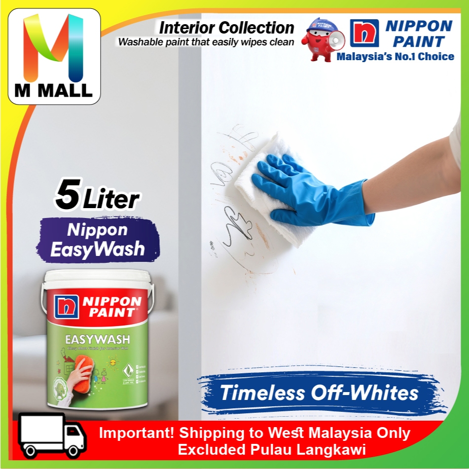 (1001 - 1087) 5L Nippon Paint Interior Vinilex Easywash Timeless Off ...