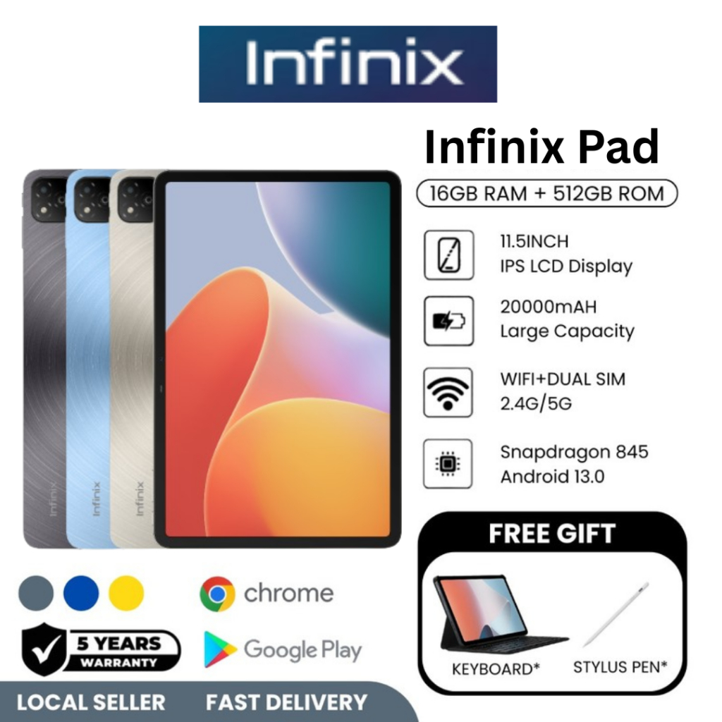 🔥Best Deal🔥 Infinix XPad 11" Tablet | 12GB RAM 512GB ROM | FHD 90Hz | MediaTek G99 | Android 14 | WiFi