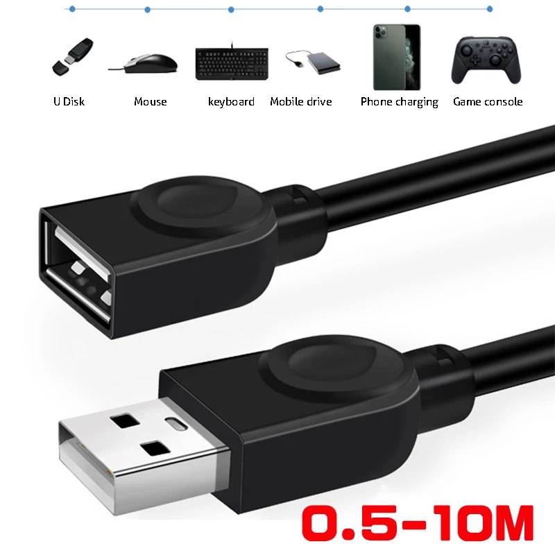 1.5M/3M/5M/10M USB 2.0 Male To Female Extension Extender Cable Cord for ...