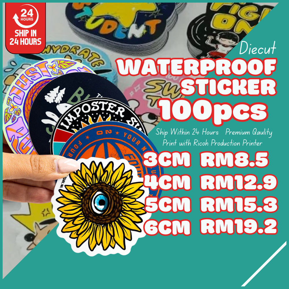 100pcs Diecut Customize Waterproof Sticker Print Product Label Custom ...