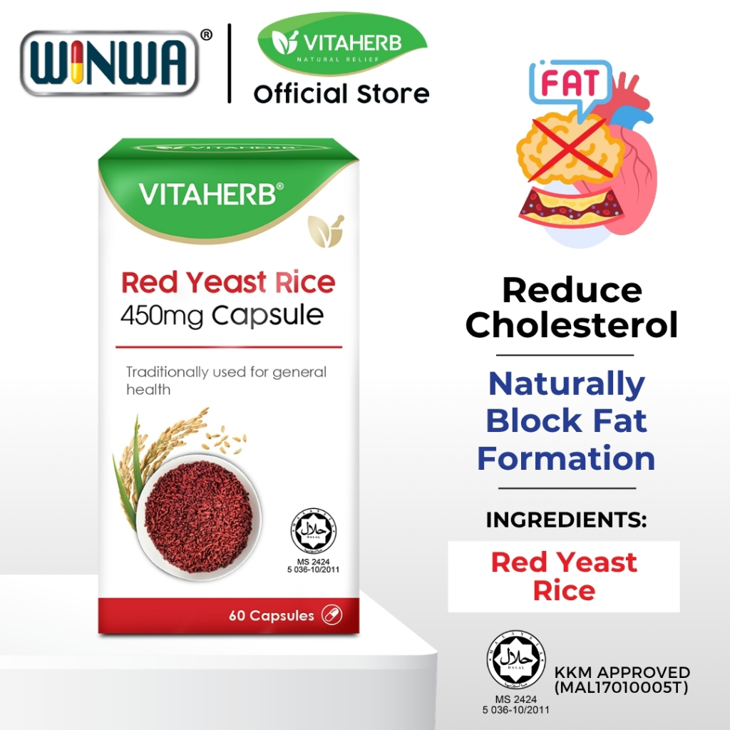 VITAHERB Red Yeast Rice Capsule Reduce Cholesterol (60's) | Shopee Malaysia