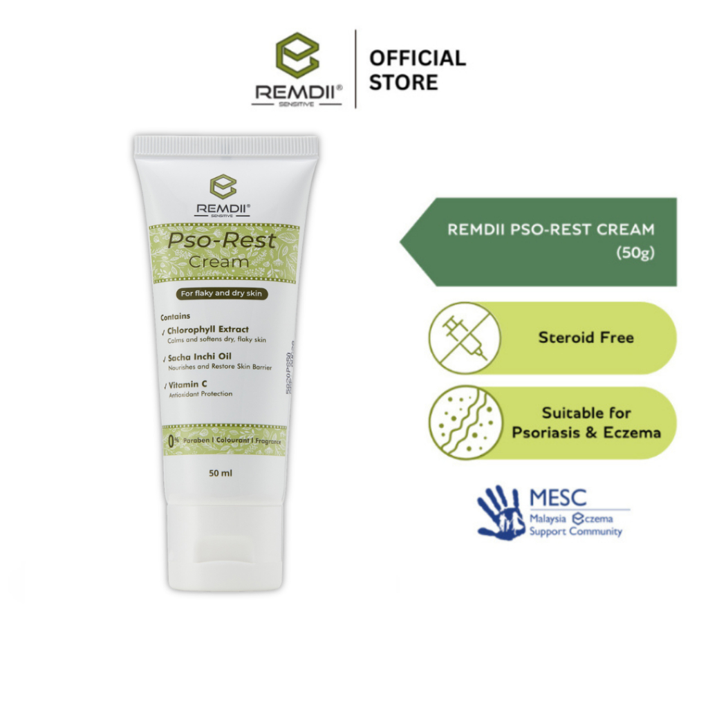 REMDII Pso-Rest Cream 50g | Krim Psoriasis Kulit Bersisik | Non-Steroid ...