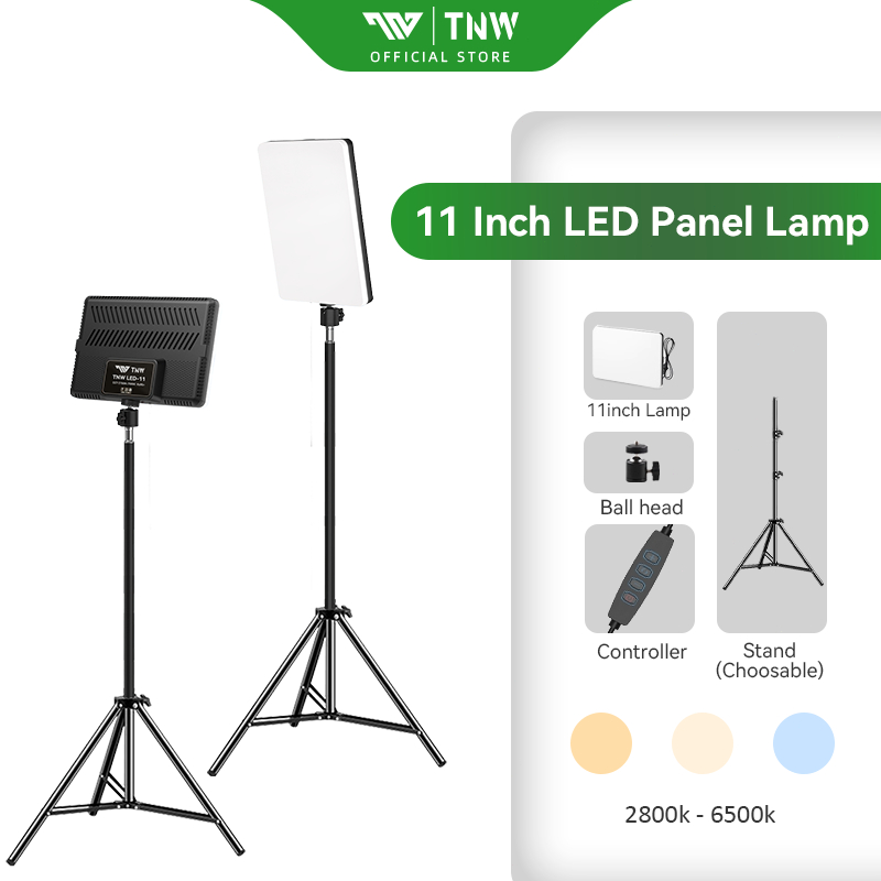 TNW 11 inch LED Video Light with Stand Dimmable Lighting Studio Fill ...