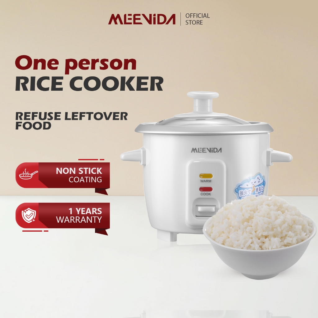 MEEVIDA 0.4L Mini Convenient Rice Cooker Non stick Inner Pot Multi ...