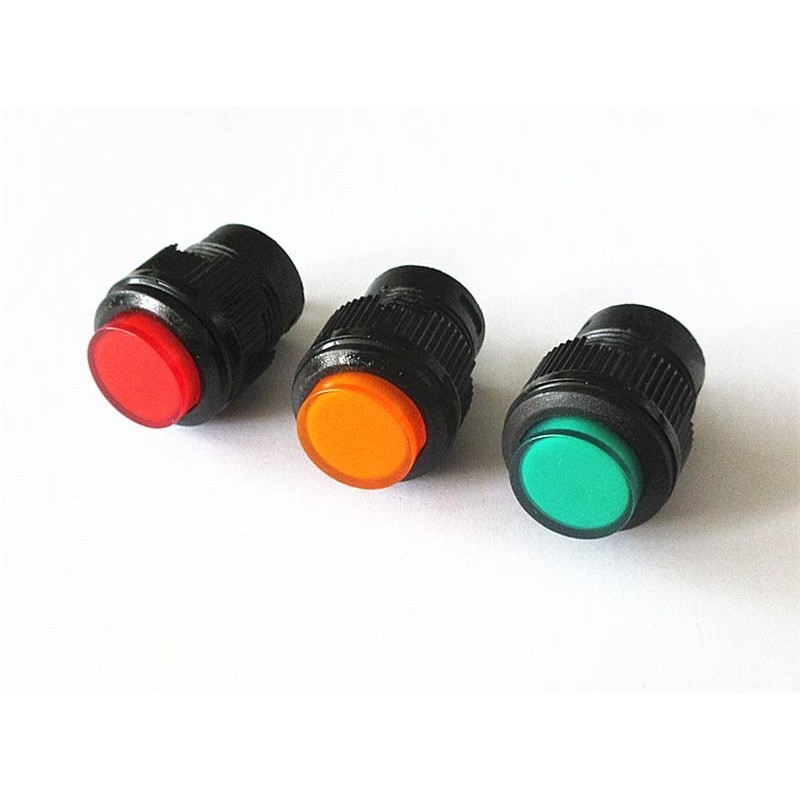 4-Pin Momentary Push Button Switch With LED ( RED GREEN YELLOW ...