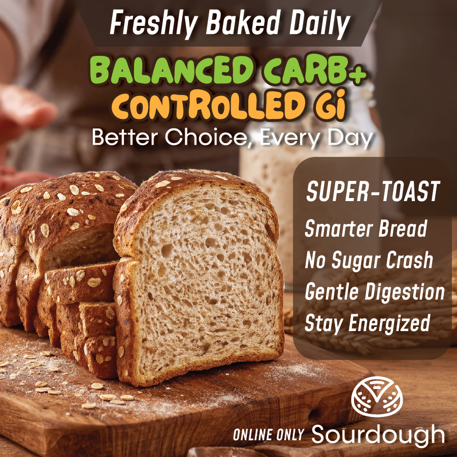 YOOKYBITES Balance Carb & Controlled GI Sourdough Bread High Protein ...