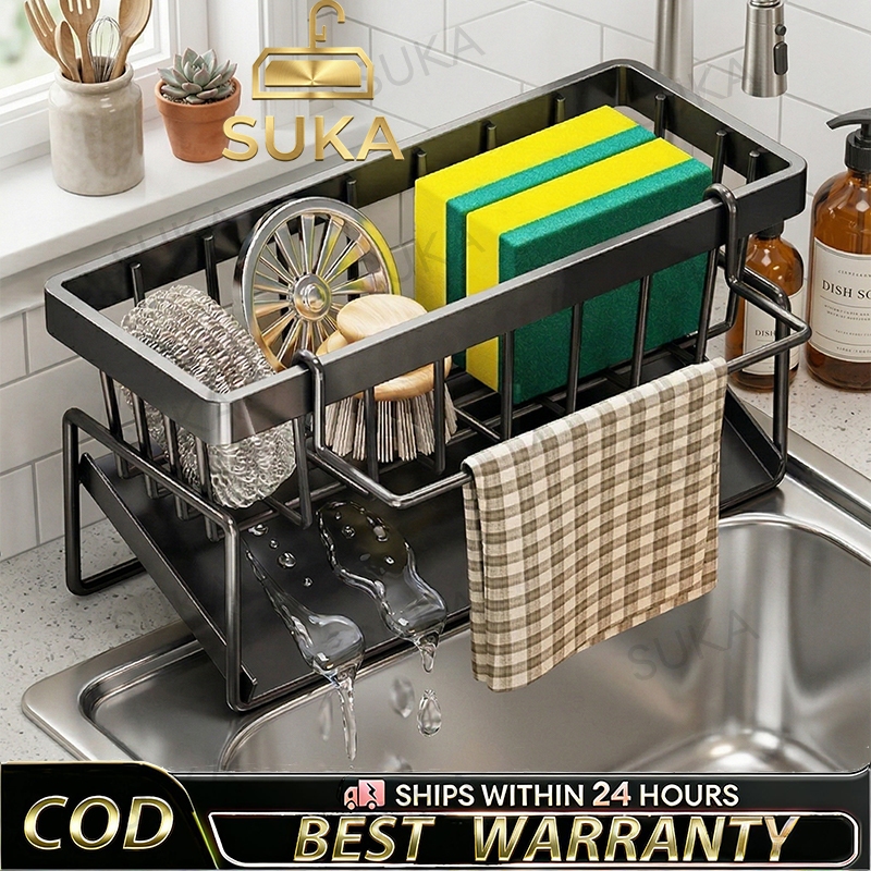 Kitchen Sink Dishcloth Rack Drainer Sponge Dish Soap Kain Lap Organizer ...