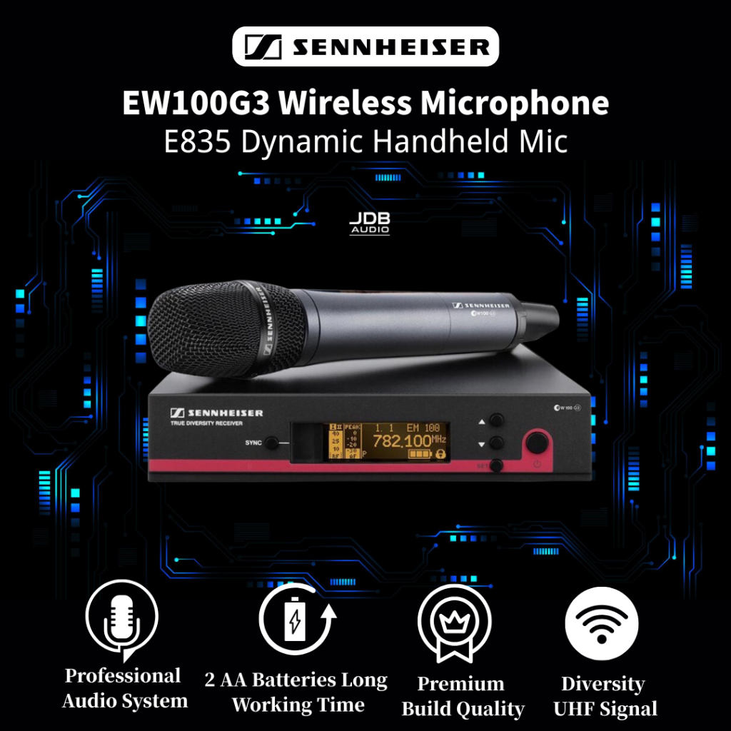 Sennheiser EW100G3 Wireless Microphone System with HANDHELD E835