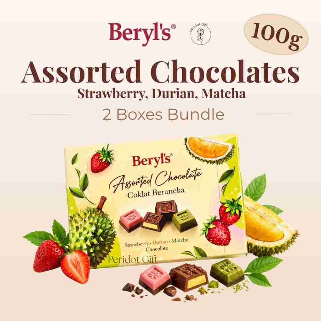 Beryl’s Assorted Chocolate Box 100g - HALAL Durian Strawberry Green Tea ...