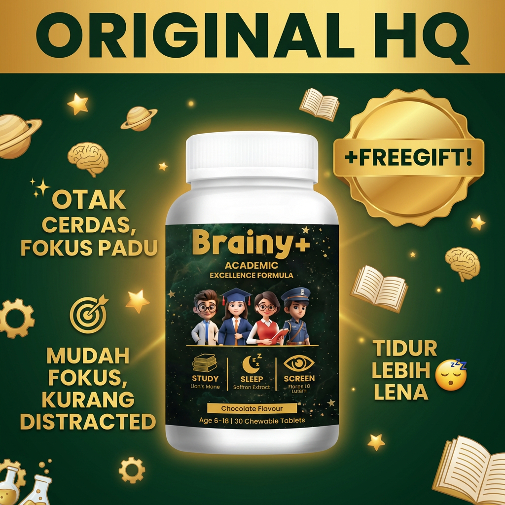 Brainy+ Suplemen Pelajar | Fokus & Working Memory | Tidur Berkualiti ...