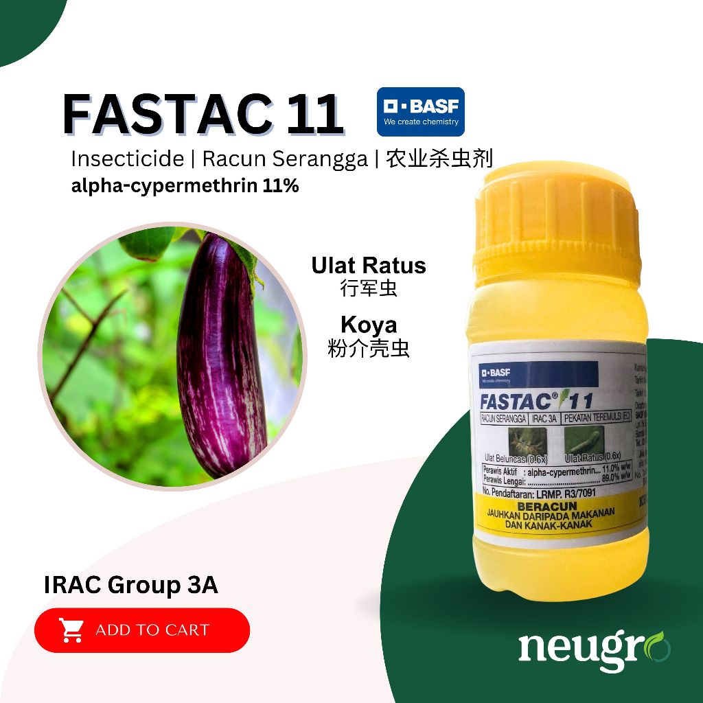 BASF FASTAC 11 250ml Alpha-Cypermethrin 11% Racun Serangga Pianggang ...
