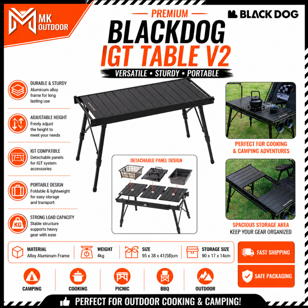 BLACKDOG IGT Table V2 Camping Outdoor Portable Picnic IGT Table | IGT ...