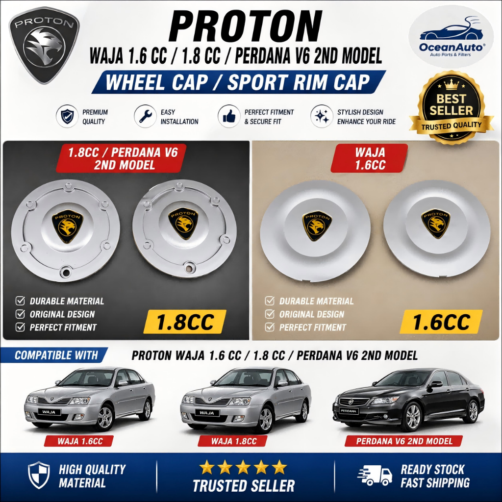 PROTON WAJA 1.6 CC / 1.8 CC / PERDANA V6 2ND MODEL WHEEL CAP / SPORT ...