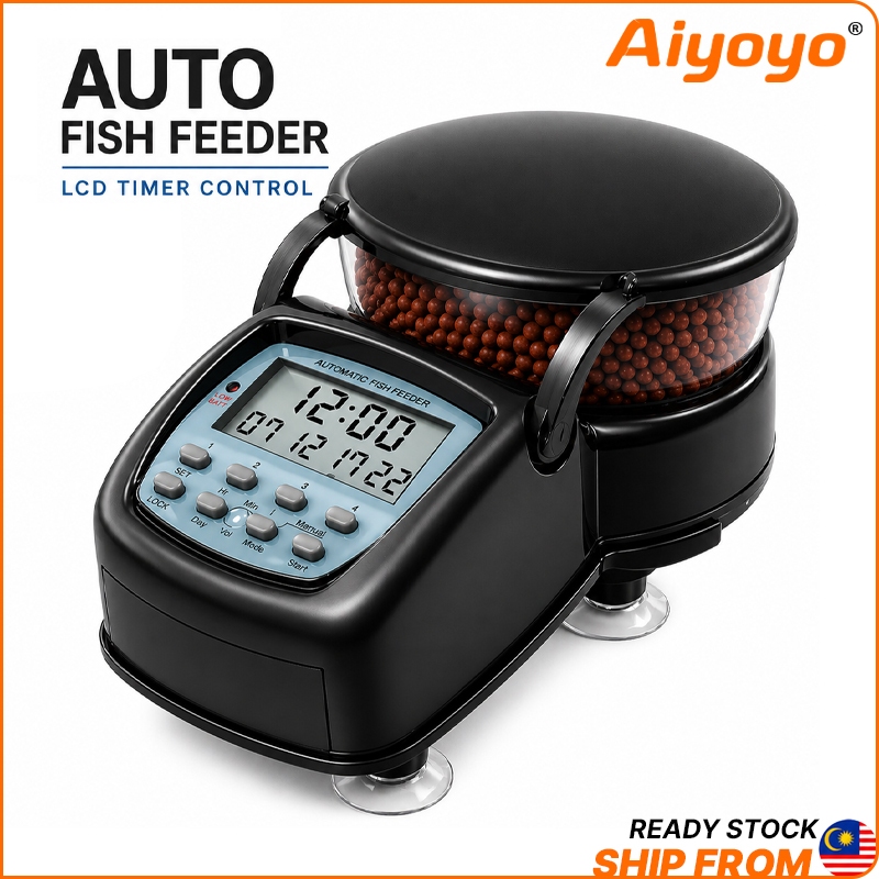 Automatic Fish Feeder Aquarium Feeder Bekas Makanan Ikan Kolam Ikan ...
