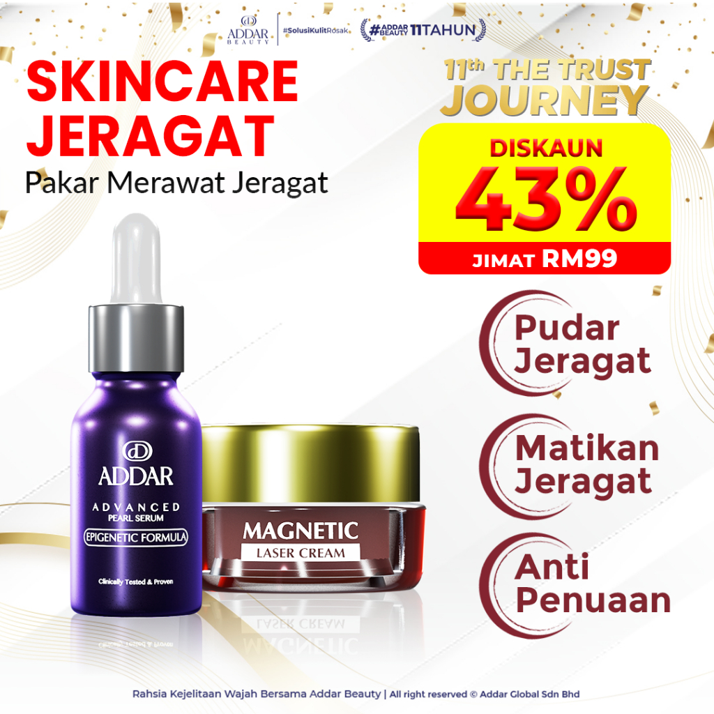 ADDAR BEAUTY Combo Set Serum Muka Jeragat Krim Jeragat Skincare Jeragat ...