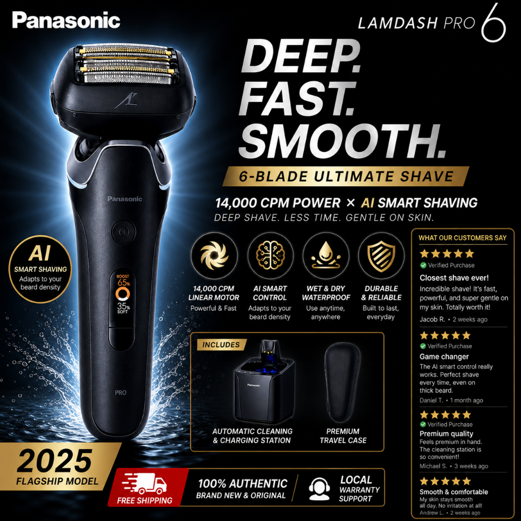 Panasonic LAMDASH PRO 6 Blade Electric Shaver ES-L690U-K