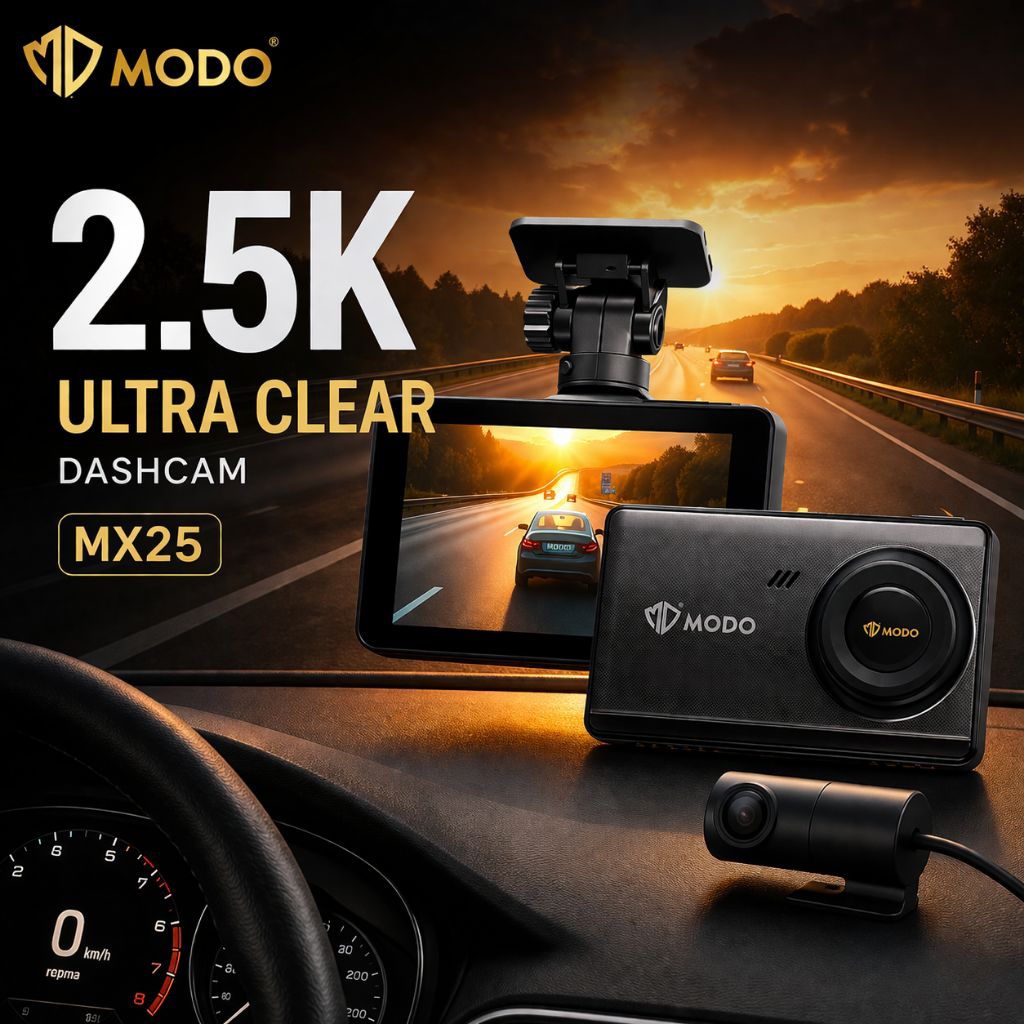 MODO MX25 2.5K Dash Cam Front & Rear Car Camera Dual Channel WiFi Night ...