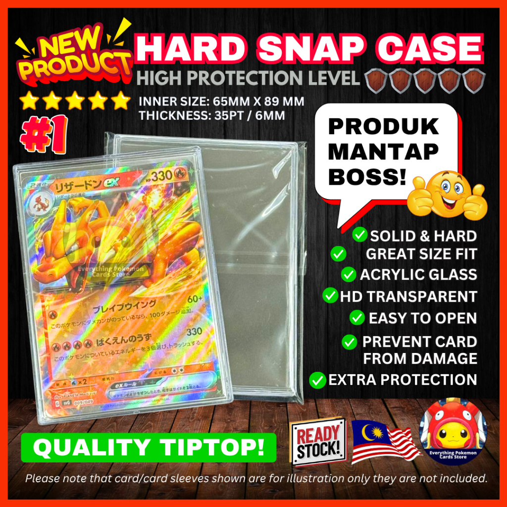 [NEW] Hard Snap Case 35PT Card Protector Toploader Sleeve Shell Card ...