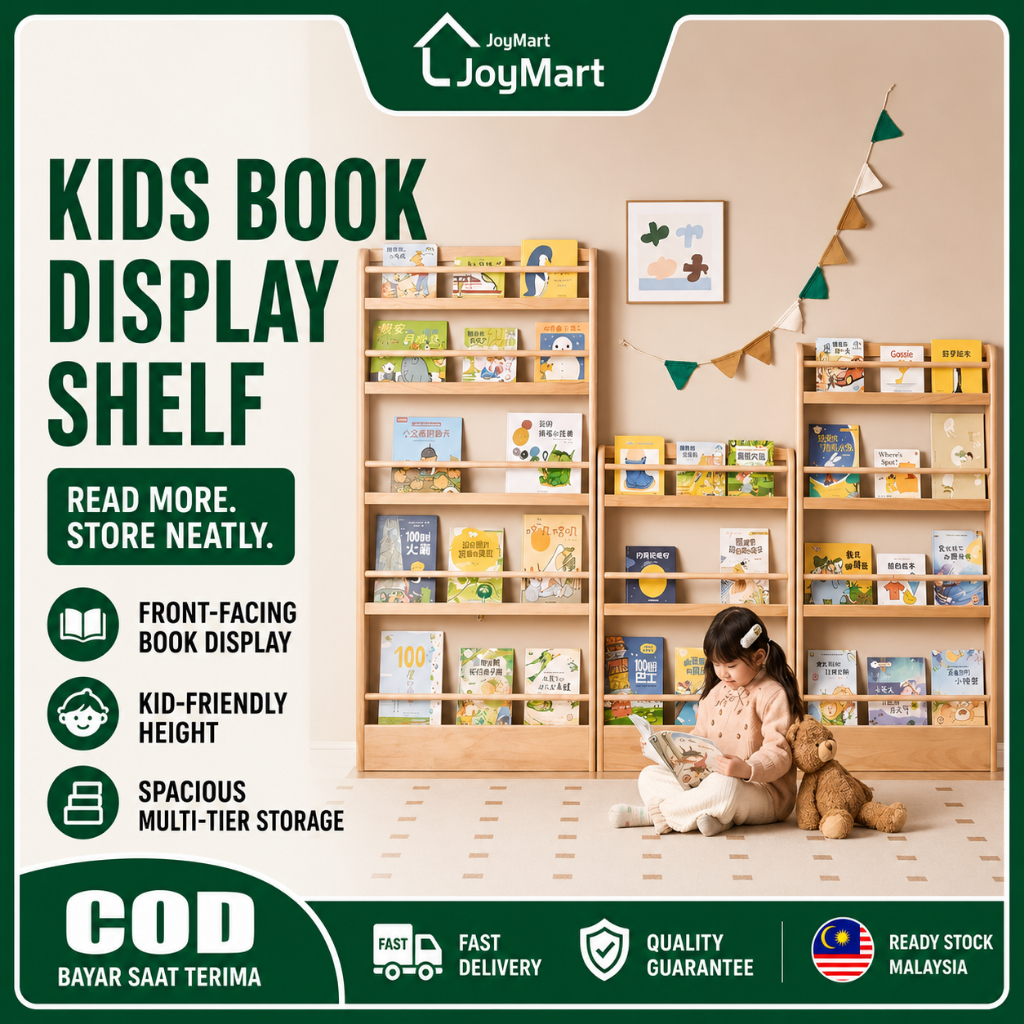 Wooden Book Shelf Rak Buku Kanak Kanak Kids Book Shelf Rak Buku ...