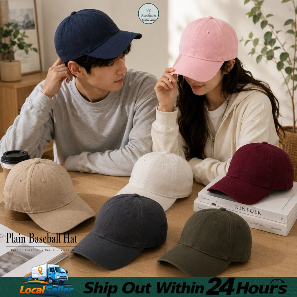 🇲🇾2026 High Quality Cotton Unisex Plain Adjustable Casual Comfy Cap Men ...