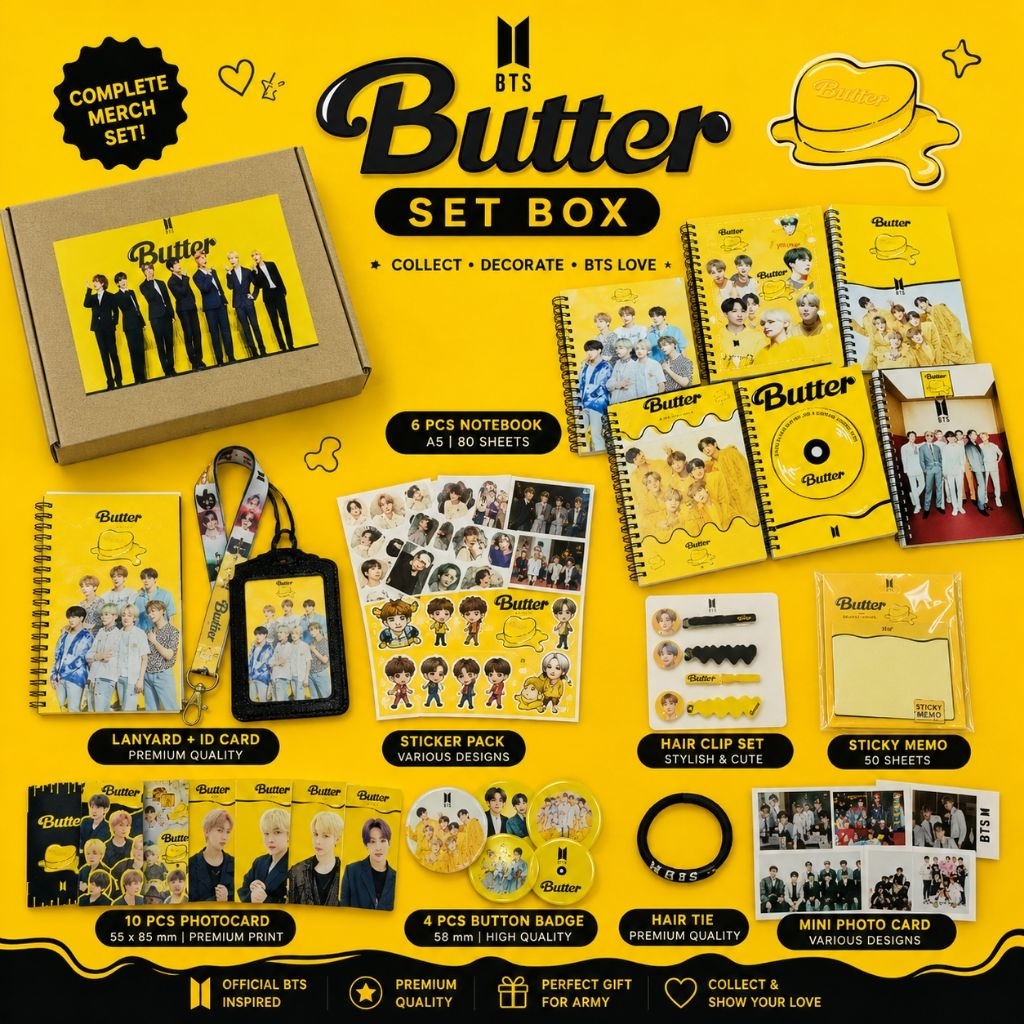 KPOP B-T-S BUTTER Set Box Special & free gift | Shopee Malaysia