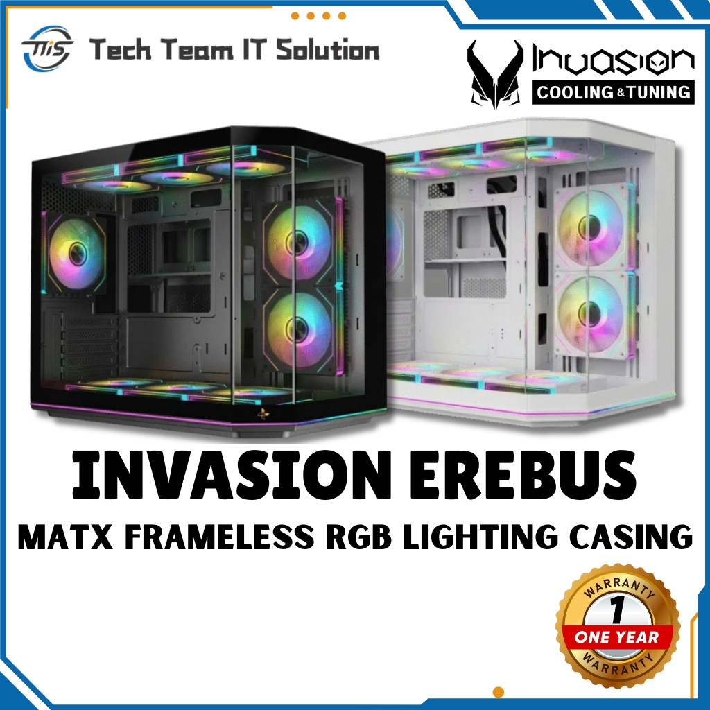 Invasion Erebus - Compact MATX Frameless Gaming Casing with RGB light ...