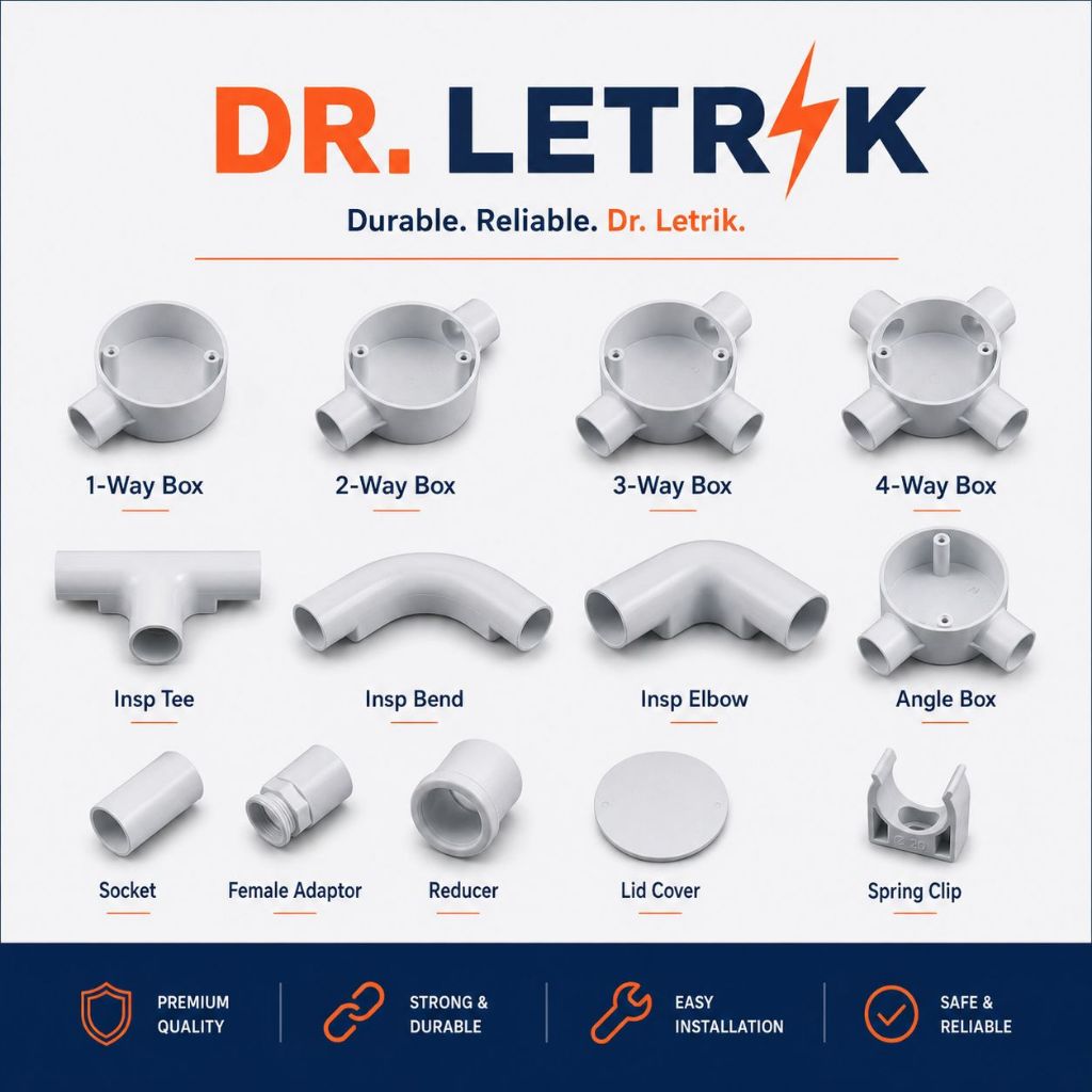 PVC Conduit Pipe Fitting Accessories 1Way / 2Way / 3Way / 4Way ...