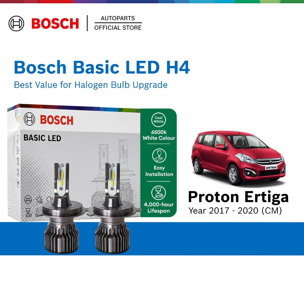 BOSCH BASIC LED H4 Halogen Headlight Retrofit Bulb for Proton Ertiga ...