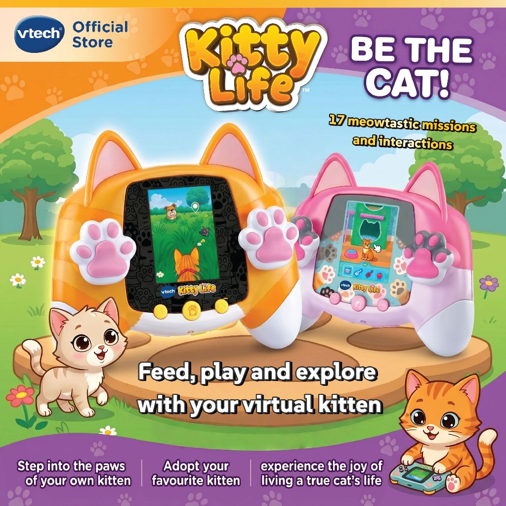 VTech Kitty Life Virtual Pet Game Handheld Console Electronic Learning ...
