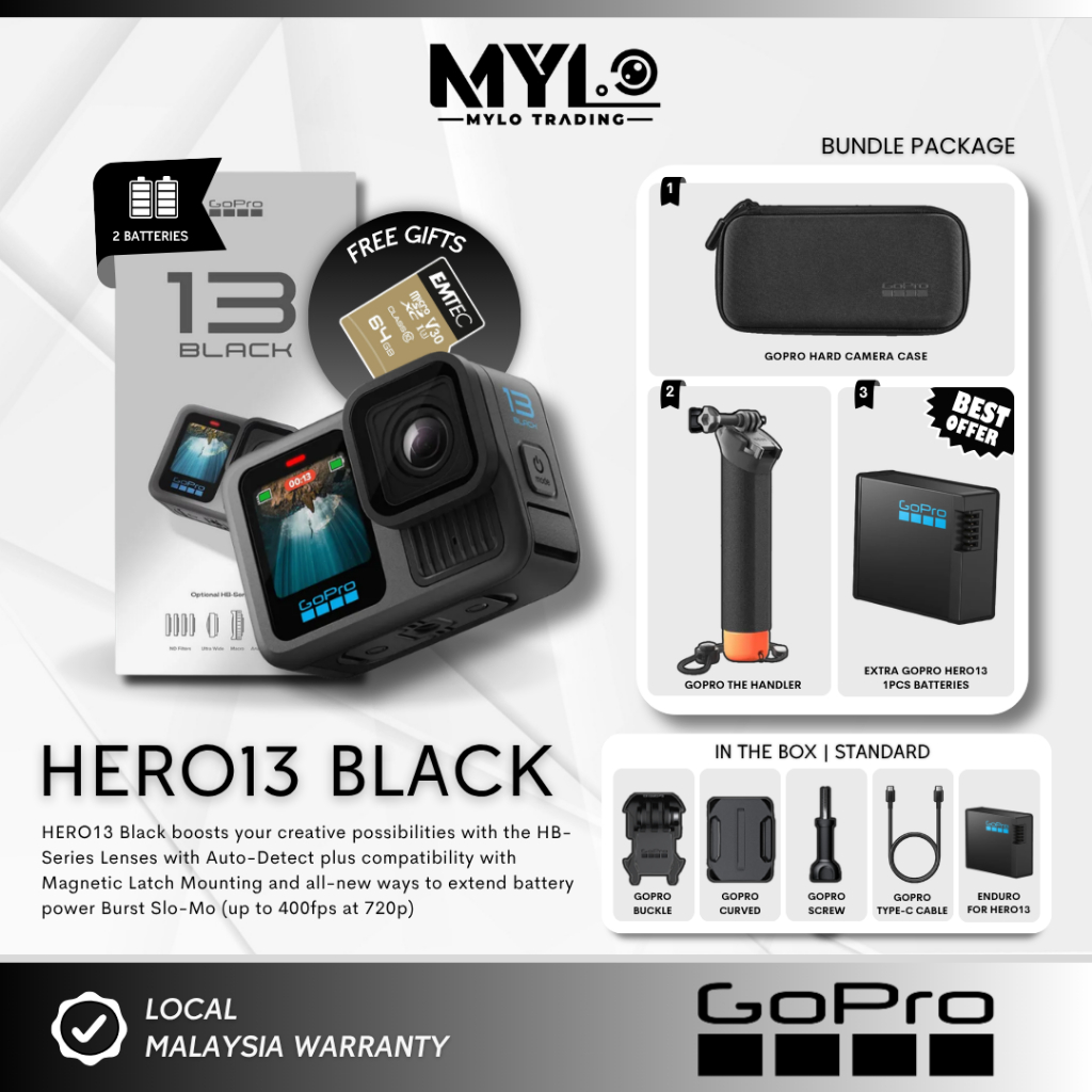 GoPro HERO 13 Black | HERO13 Black - 5.3K60 | 27MP | Hypersmooth 6.0 ...