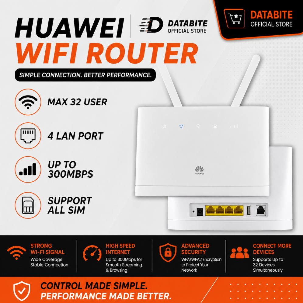 Huawei B310/B315 Router WiFi LTE 3G/4G Kad SIM: Data Tanpa Had ...