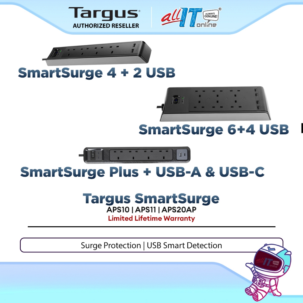 Targus SmartSurge Power Strip APS11 | APS10 | APS20AP | Shopee Malaysia