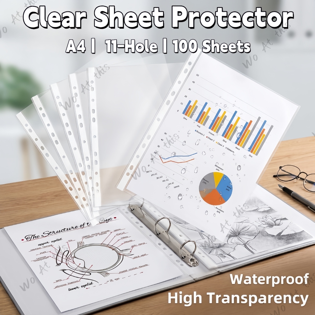 A4 Clear Sheet Protector/Pelindung Helaian Lutsinar 3C/6C Durable ...