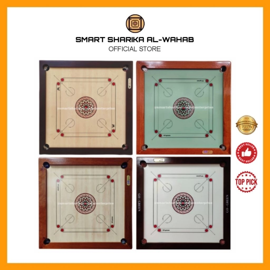 Wahab Championship & Go Green Carrom Board Original - Premium Chengal ...