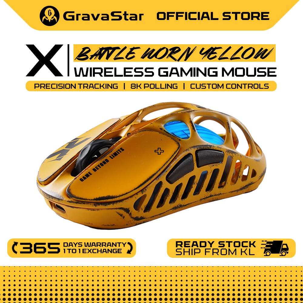 GravaStar Mercury X Battle-Worn Superlight Wireless Gaming Mouse ...