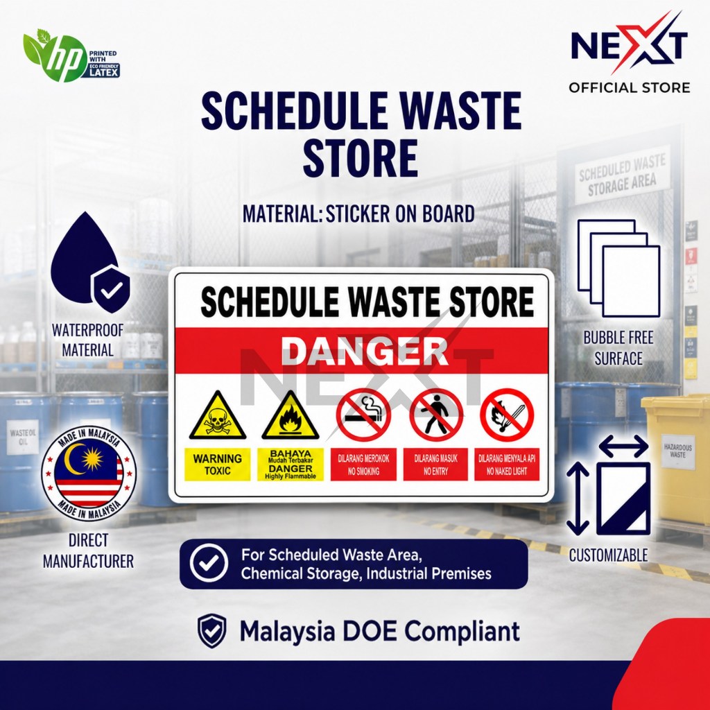 Danger Schedule Waste Store Signage | Sticker on Board | Shopee Malaysia