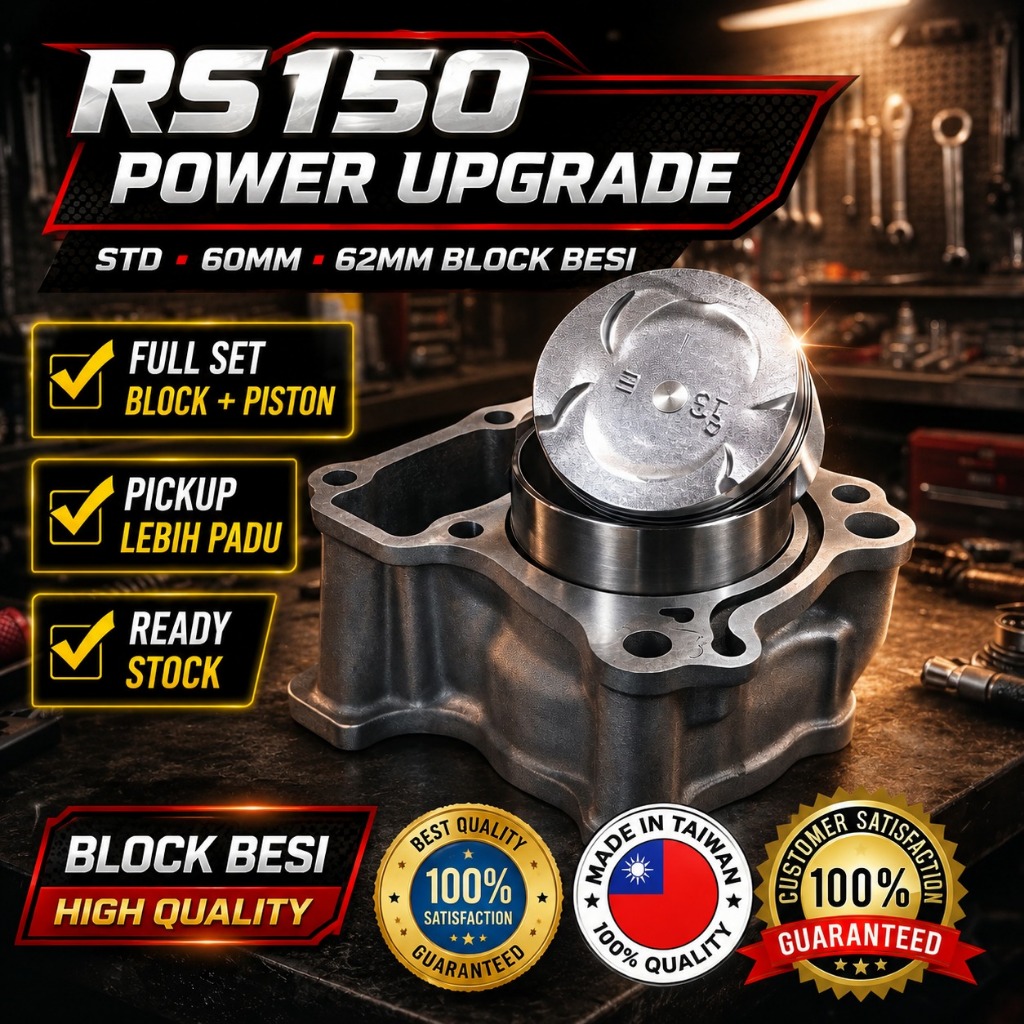 Block Rs150 62mm 60mm Std RS150 Block Set STD 60MM 62MM Block Besi ...