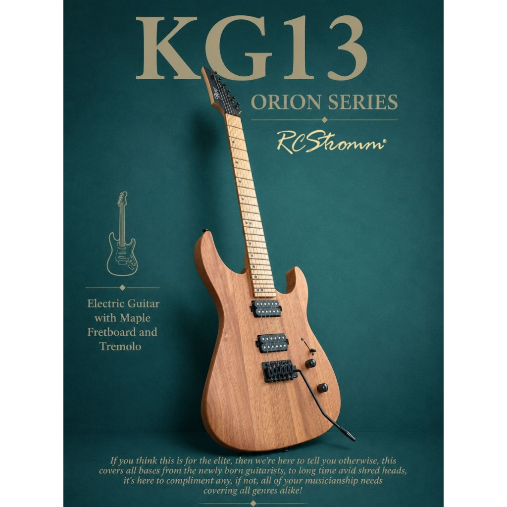 RCStromm Orion Series Electric Guitar with Maple Fretboard and Tremolo ...