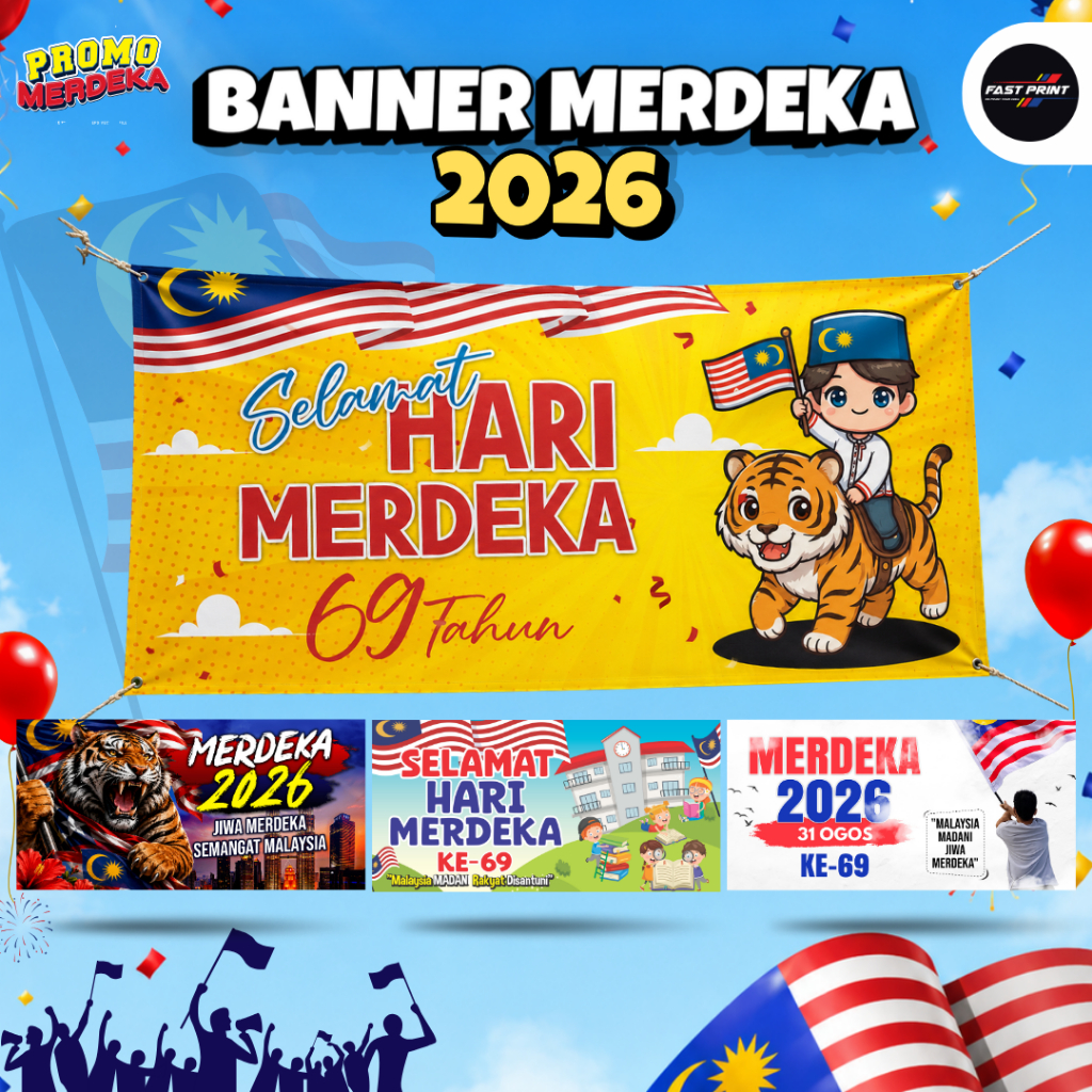 Banner Bunting Merdeka 2026 Full Printing Props Patriotik Malaysia ...