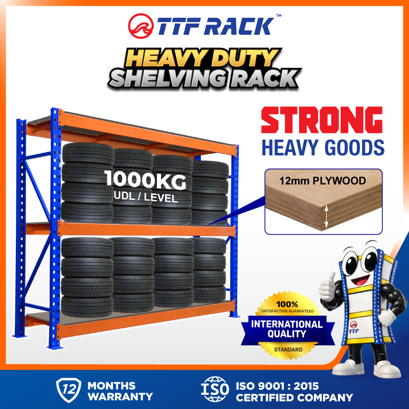 TTF Rack™️ H240cm Heavy Duty Shelving Rack Plywood Storage Rack ...